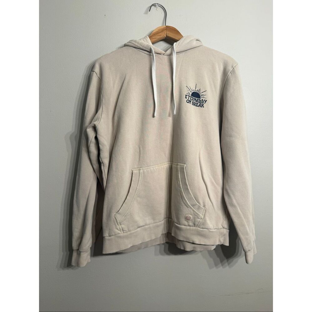 Marine Layer‎ Cream Eternally On Break Graphic Hoodie Sweatshirt Size Small